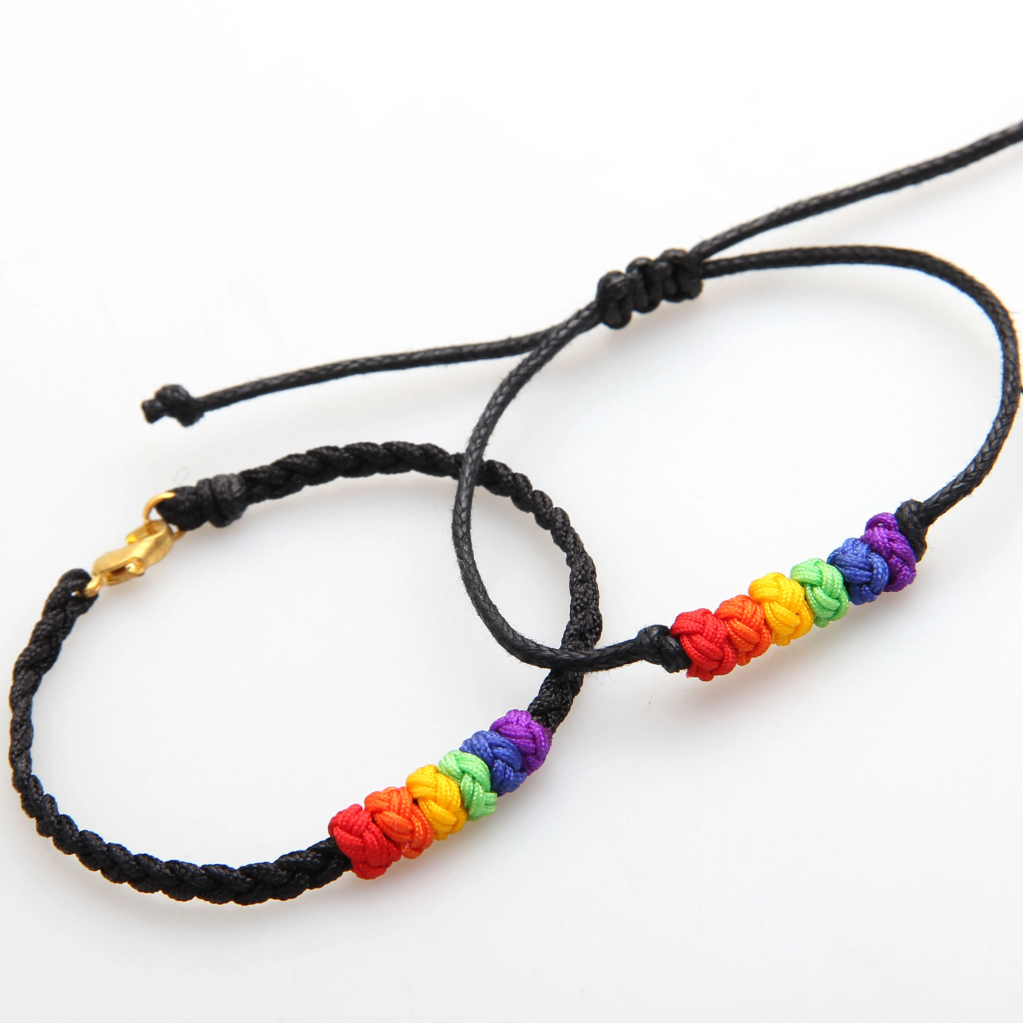

Gay Pride LGBT Rainbow Unisex Adjustable Bracelet Jewellery Lesbian Bisexual Trans Rope Bracelet, Can be customized