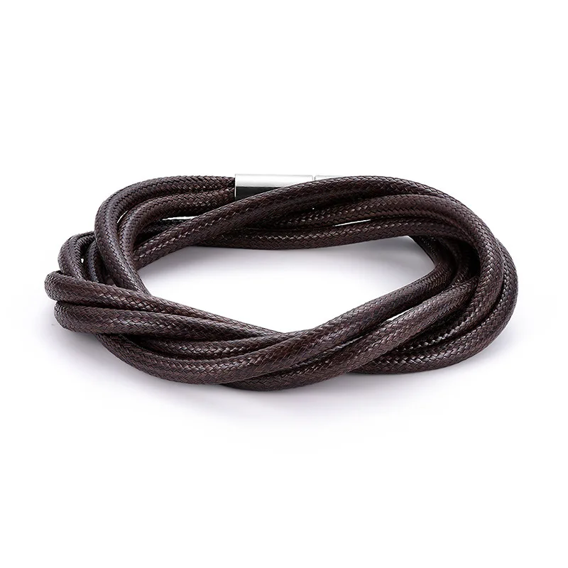 

PUSHI Best sale man jewelry brown leather bracelet for girls friendship hand rope weaving bracelets