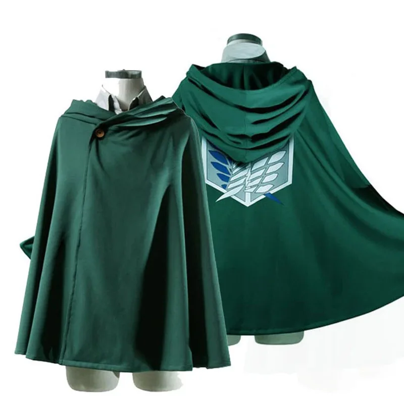 

Japanese hoodie attack on titan cloak shingeki no kyojin scouting legion cosplay costume anime cosplay green cape mens clothes, Picture color