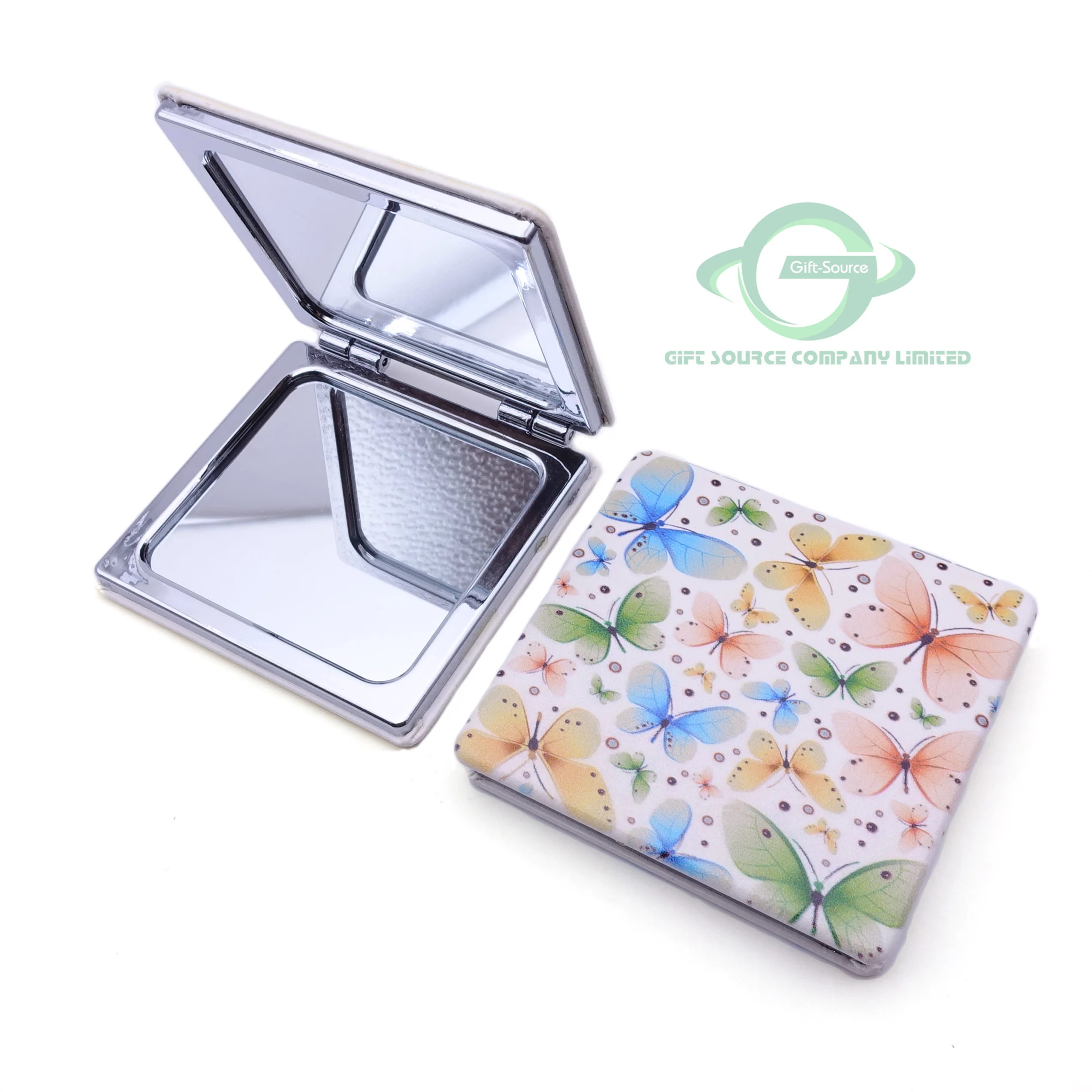 

2022 Newest hot sales sublimation blanks compact mirror with logo/cosmetics mirror/custom hand held vanity mirror with lights