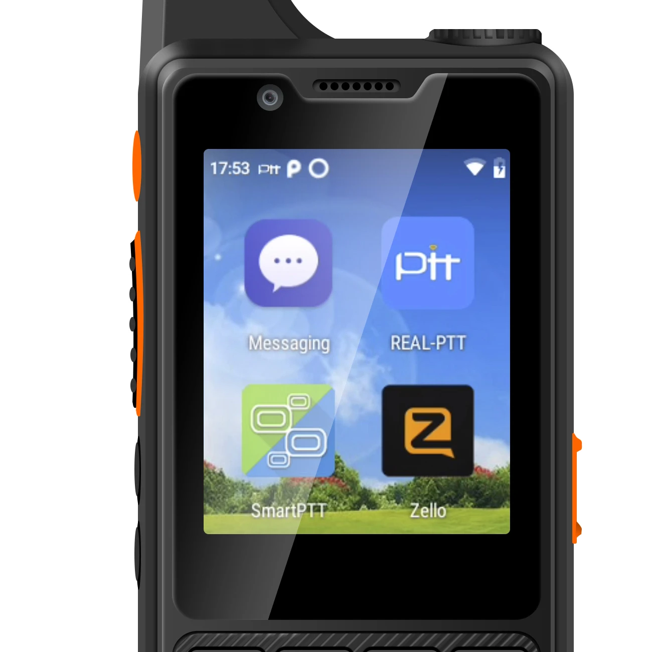 

Zello/Realptt/Smartptt multi platform Lyunton X4 Poc Wifi Blue tooth touch screen walkie talkie 4G/3G/2G GPS tracking, Black