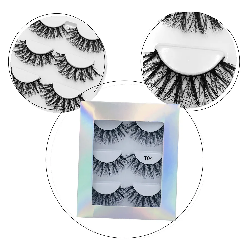 

New arrival 3D false mink eyelashes 10 styles best selling 3 pairs 100% handmade lashes with own brand packaging box