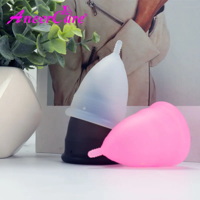 

Free Sample Silicone Reusable Eco-Friendly Women Menstruation Period Organic Copa Menstrual Cup, Purple and pink