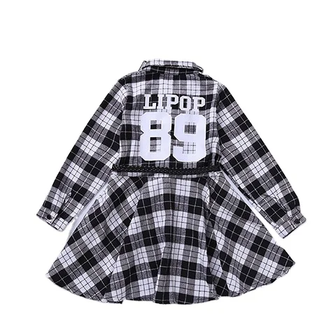 

Autumn Children Casual Plaid Dress Slim Fit Beautiful Women Shirt Dress Cute Style Girl Long Sleeve Dress Kids Clothing