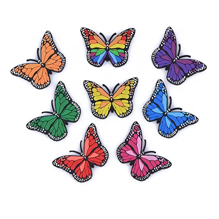 

Kids Soft PVC Shoe Charms Lifelike Butterfly Croc Shoe Charm DIY Colorful Cartoon Butterfly Shoes Charms Fit for Clog Decoration