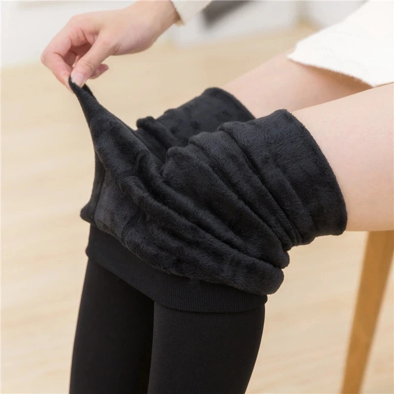 100g 200g 300g Women Legging Inside Thicken Fur Warm Lady Winter Fleece ...