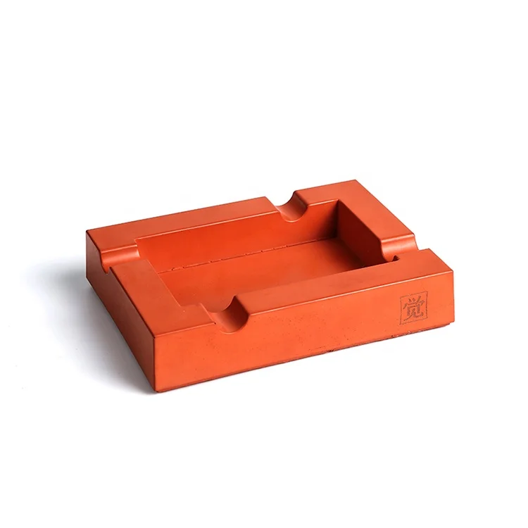 

Cigar and cigarettes fashion stone concrete cement ashtray, Orange or customized color