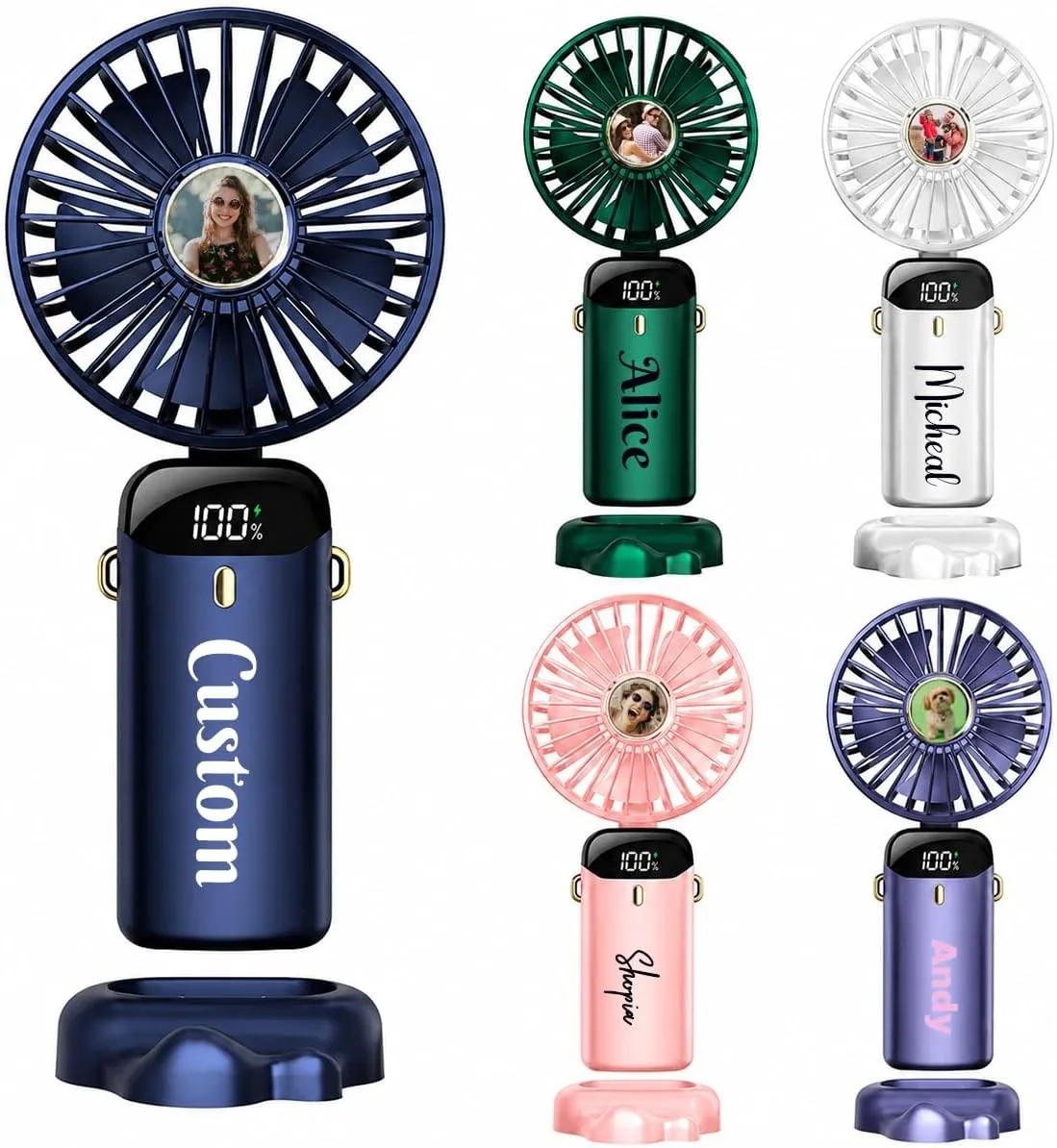 Custom Logo and LED Display Mini Fans