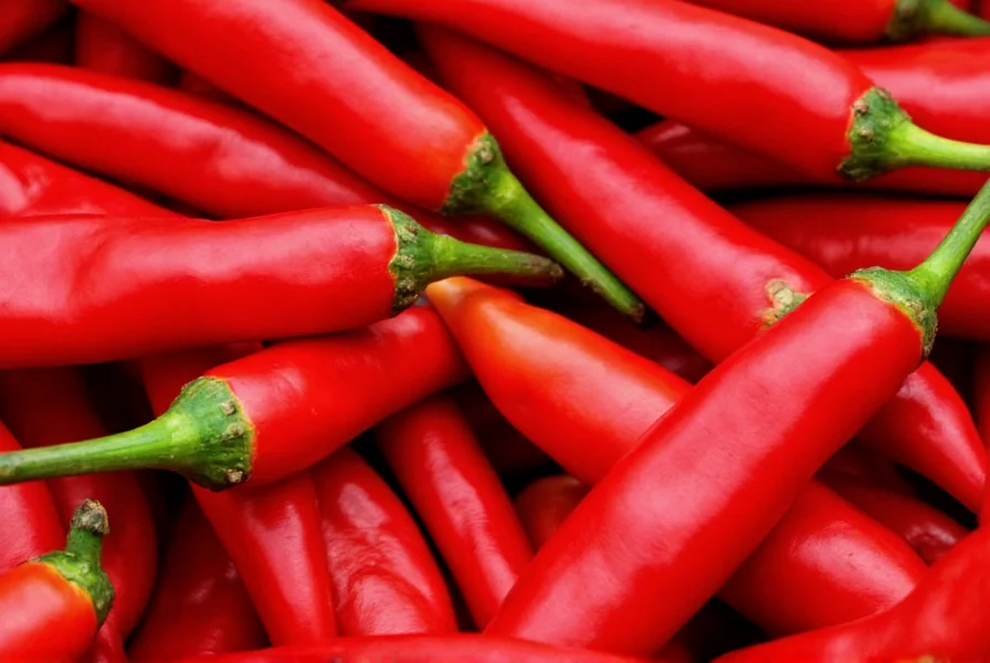 Close-up of ripe red chili peppers showing vibrant color intensity for turn red as a chili pepper idiom explanation