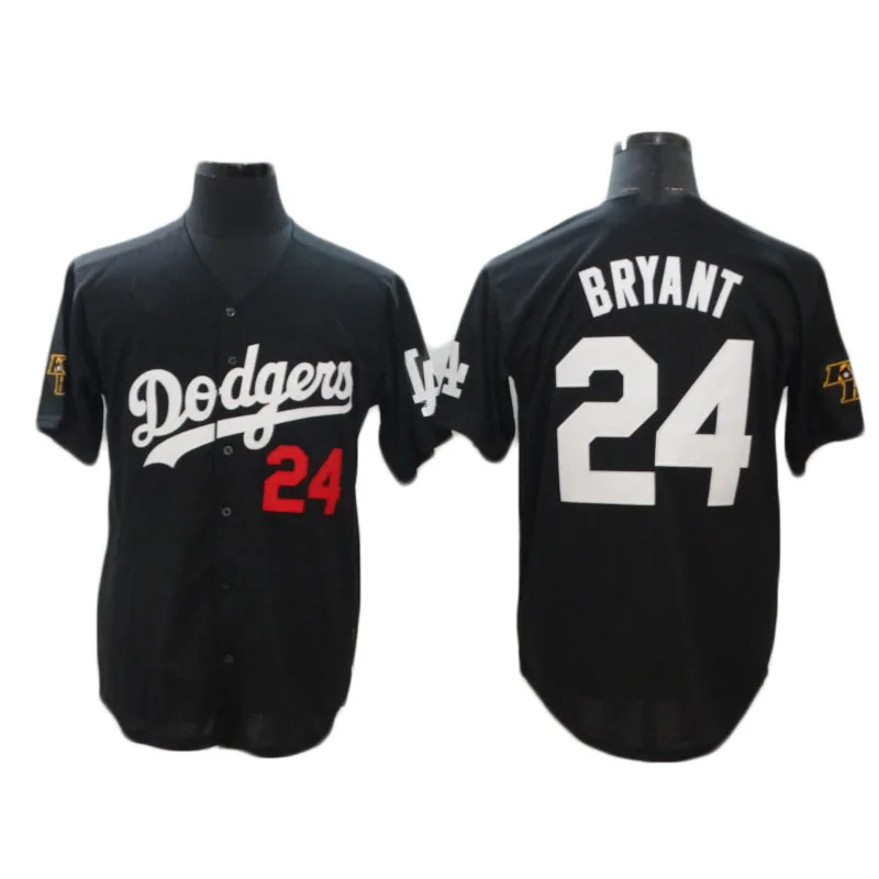 

BRYANT 24# 8# J 45# Black Men's Embroidery Baseball Jerseys Customized Name Number 2021 New