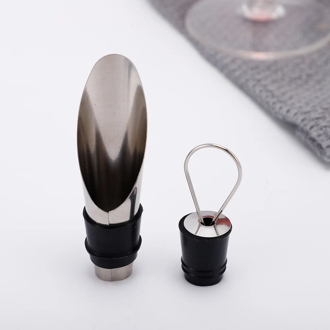 

DD385 Bar Kitchen Accessories Whisky Bottle Stopper Set Stainless Steel Wine Plug Champagne Red Wine Pourer, Multi colour