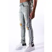 

DiZNEW China Factory Custom Wholesale Side Stripe Denim Jeans Men