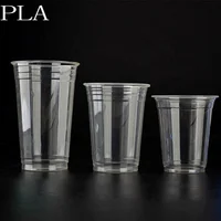 

custom logo 12oz 16oz 20oz plastic cold water biodegradable pla transparent cup
