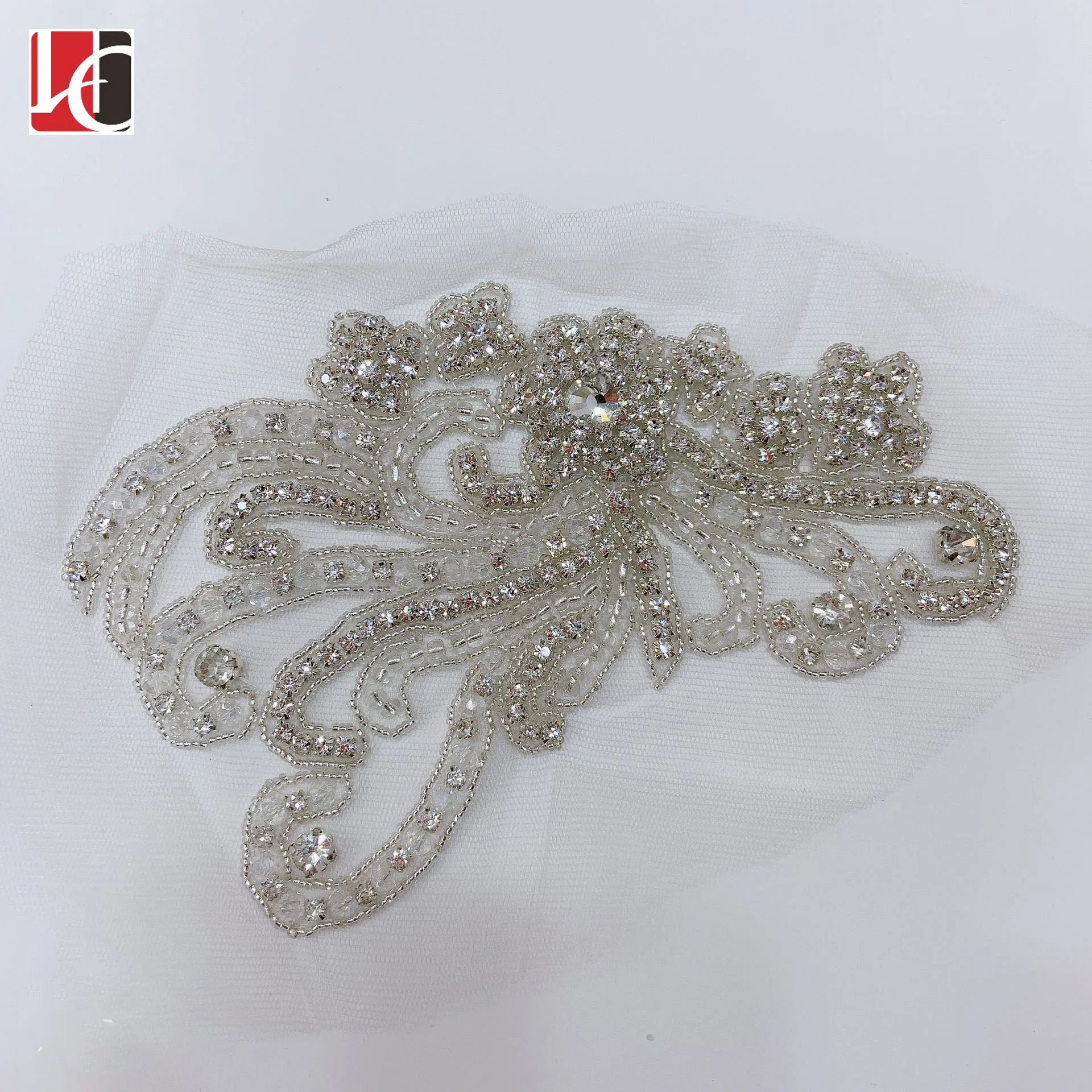 

HC-10 Hechun good quality rhinestone applique rhinestone mesh, Clear