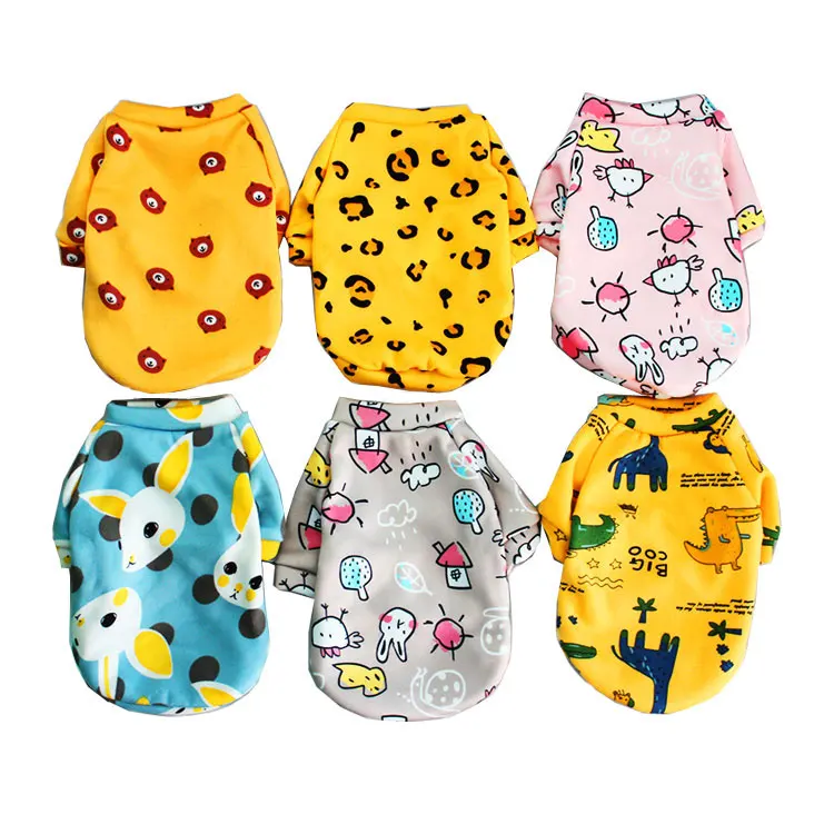 

2021 Fashion Pet Clothes Cat Cute T-shirt Vest Dog clothes luxury Pet hoodie, 14 colors