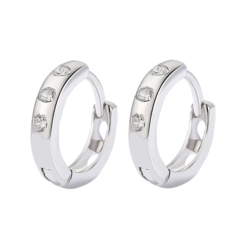 

JUHU S925 Sterling Silver Earrings Temperament Fringe Simple Silver Winter Micro-inlaid Zircon Earrings
