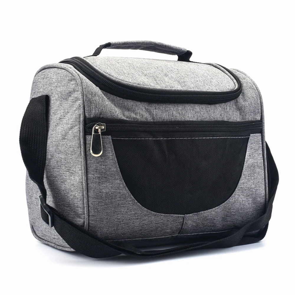 

Large Capacity Shoulder Foods Cooler Bag Picnic Insulation Thermal Lunch Bag, Gray,blue,khaki