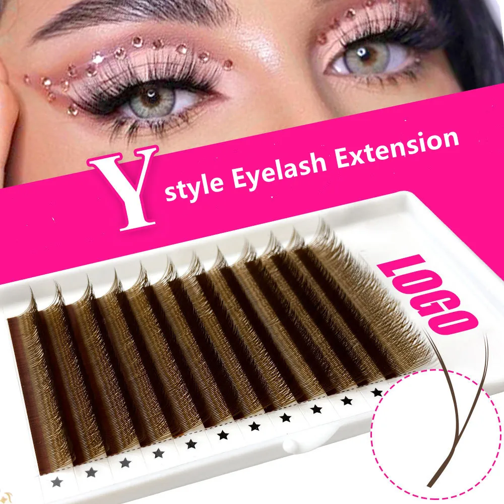 

Caramel Color Flat Eyelashes Colorful Ellipse Lash Individual Eyelash Extension, Natural black