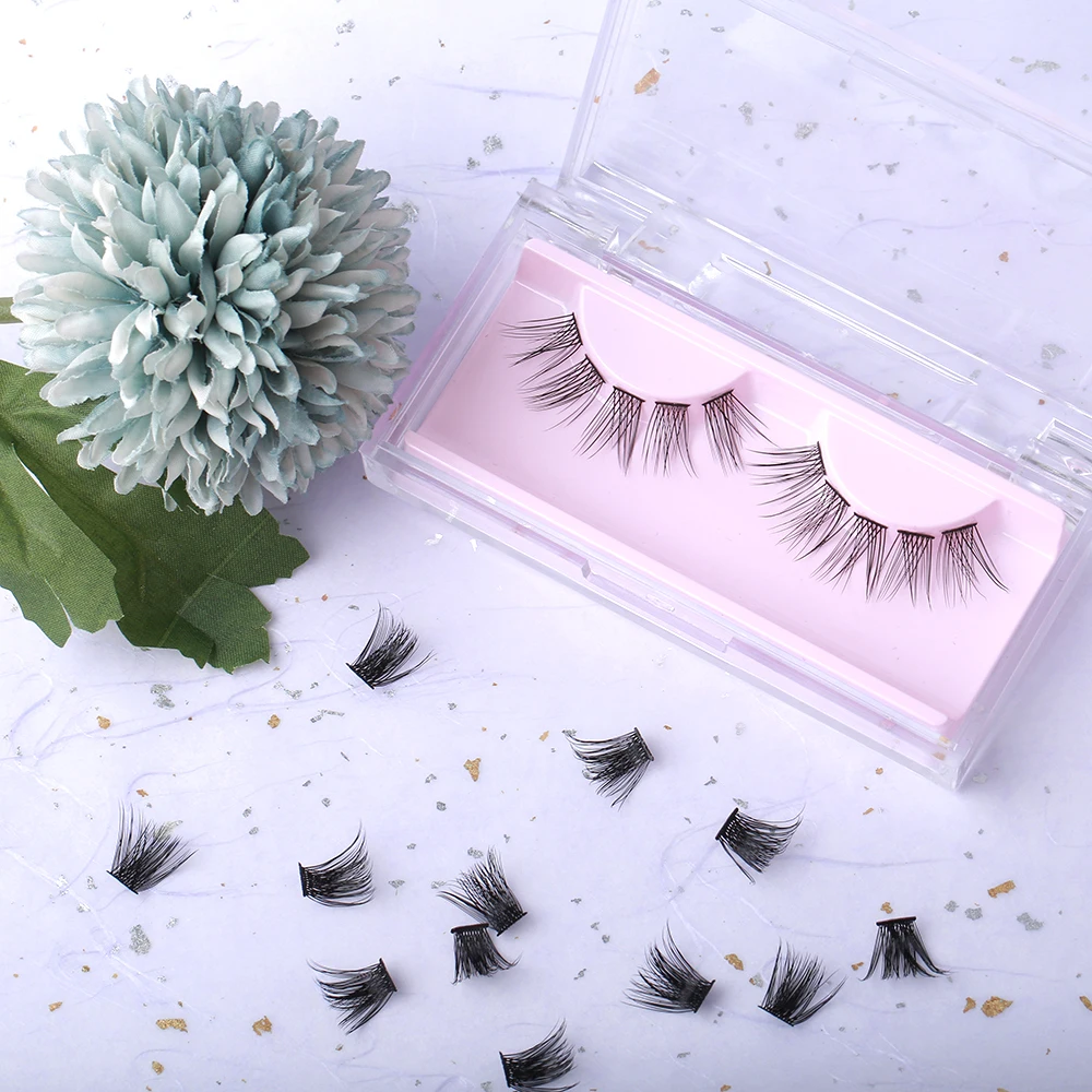 

Volume lashes eyelash extension premade self-apply cluster eyelashes DIY eyelash custom packaging false lashes, Multicolor