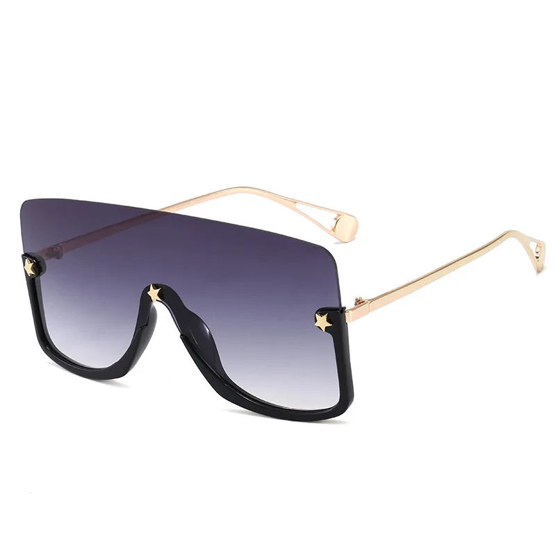 

New arrival fashion vintage Siamese Big frame glasses Trendy shade women sunglasses 2021