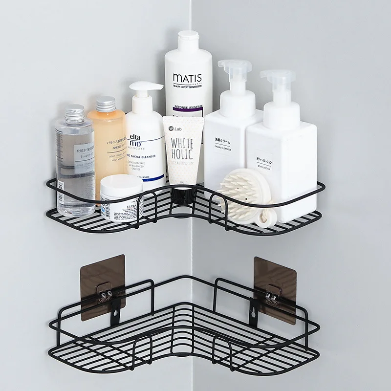 

wall mounted shower caddy adhesive shampoo stand towel storage bathroom corner toilet rack no drilling organizer, Customized