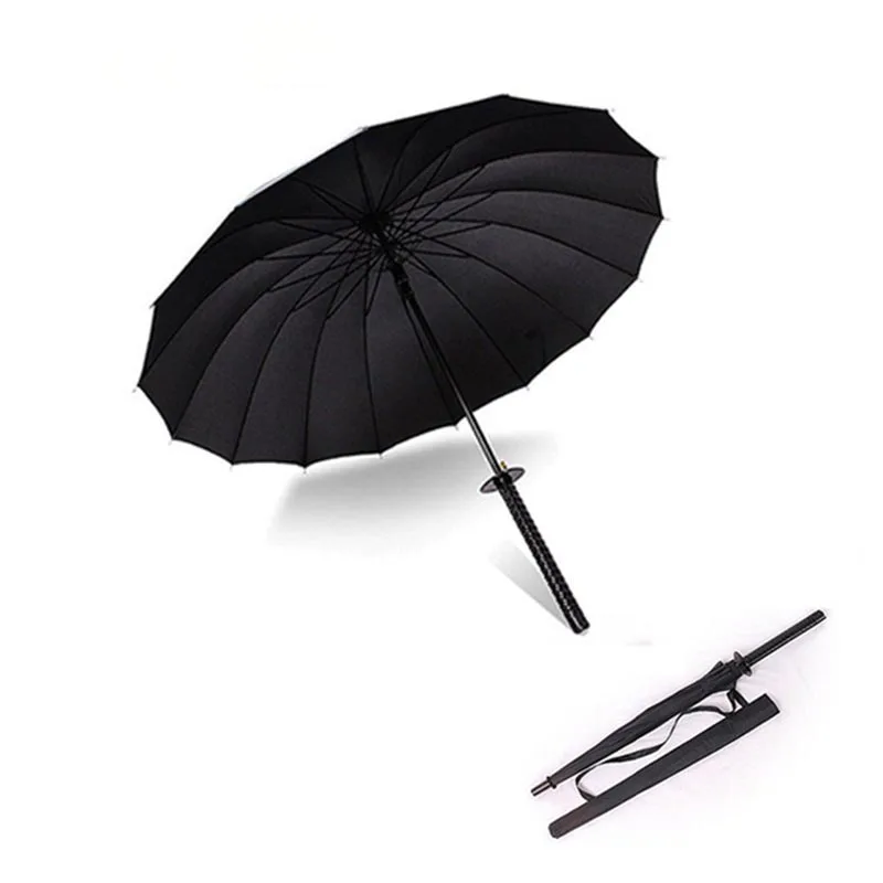 

Stylish Black katana japanese samurai Sword Katana Umbrella Sunny & Rainny Long-handle Umbrellas Semi-automatic 8, 16 or 24 Ribs, Customized color