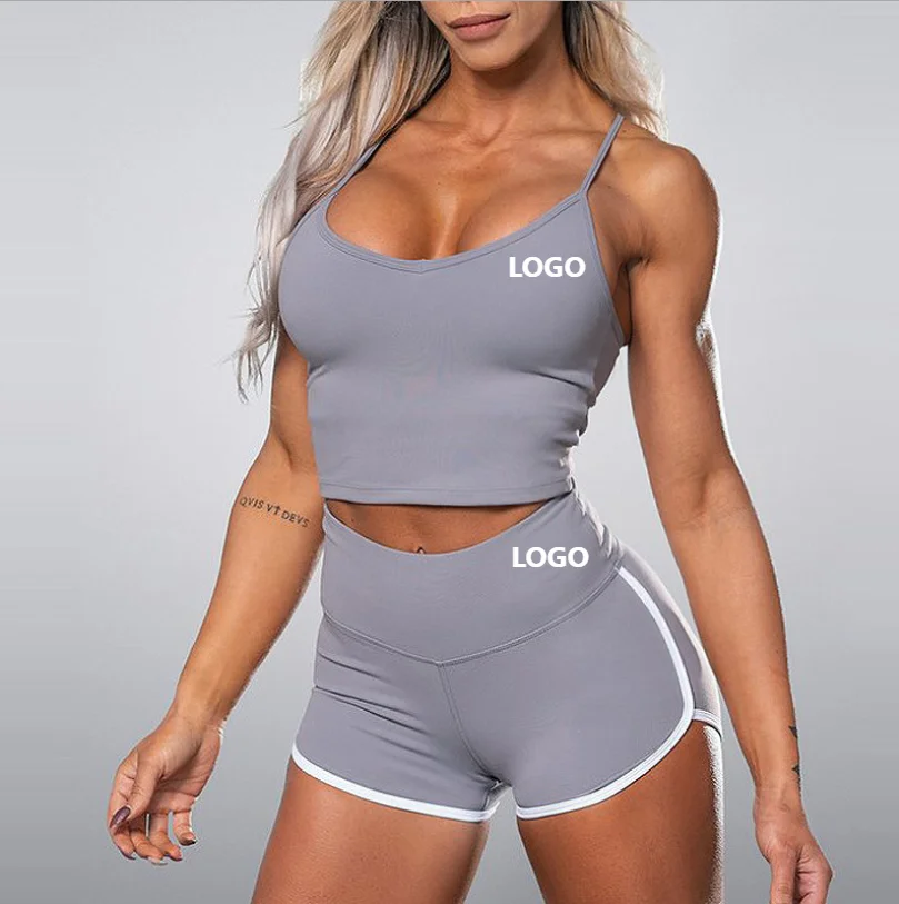 

women wholesale two piece ribbed seamless gym set, Pink/orange/green
