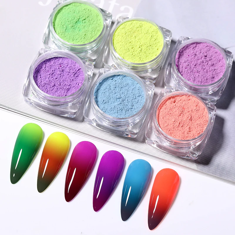 

Thermal Nail Powder Color-changing Temperature Blue Purple Green Pigment Powder