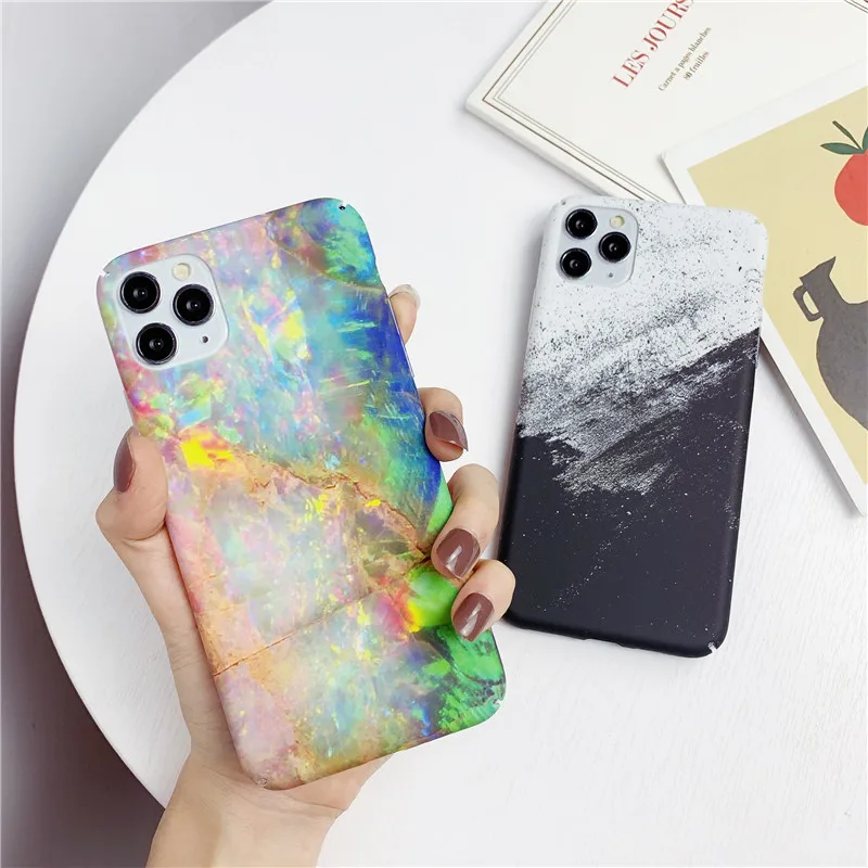 

Marble Texture Granite Stone Case For iPhone 11 Pro Max SE 2020 X XR XS 7 8 6 Plus Utral Thin Hard PC Matte Back Cover