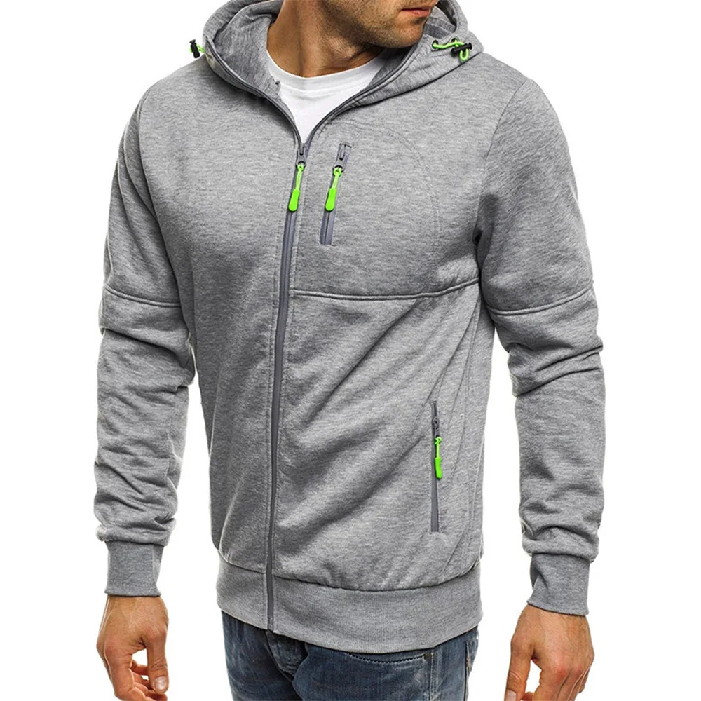 

Wholesale New Fashion Zip Up Heavy Weight Workout Plain Sports Clothes Zipper Men's Hoodies, Customized color