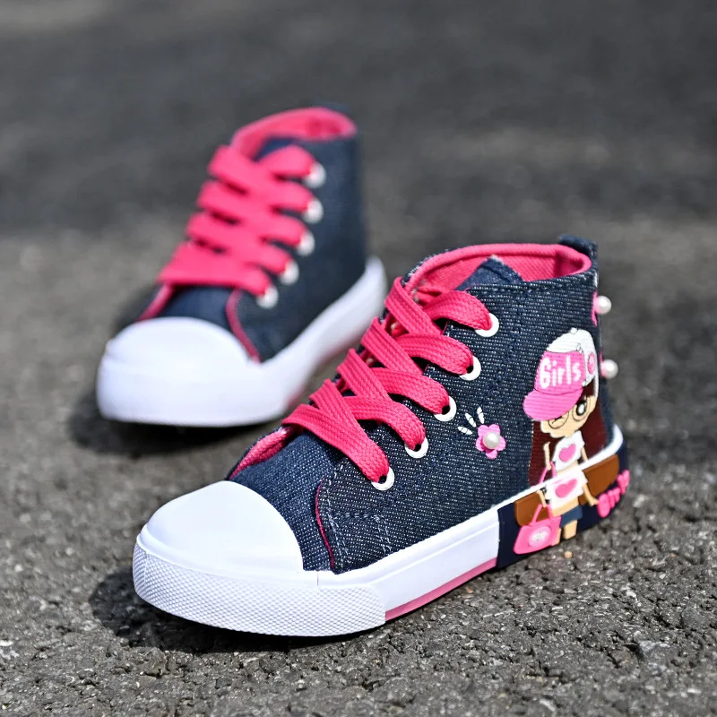

new Canvas 2021 spring Autumn Children's High-top Girls Casual Students' Sneakers Shoes