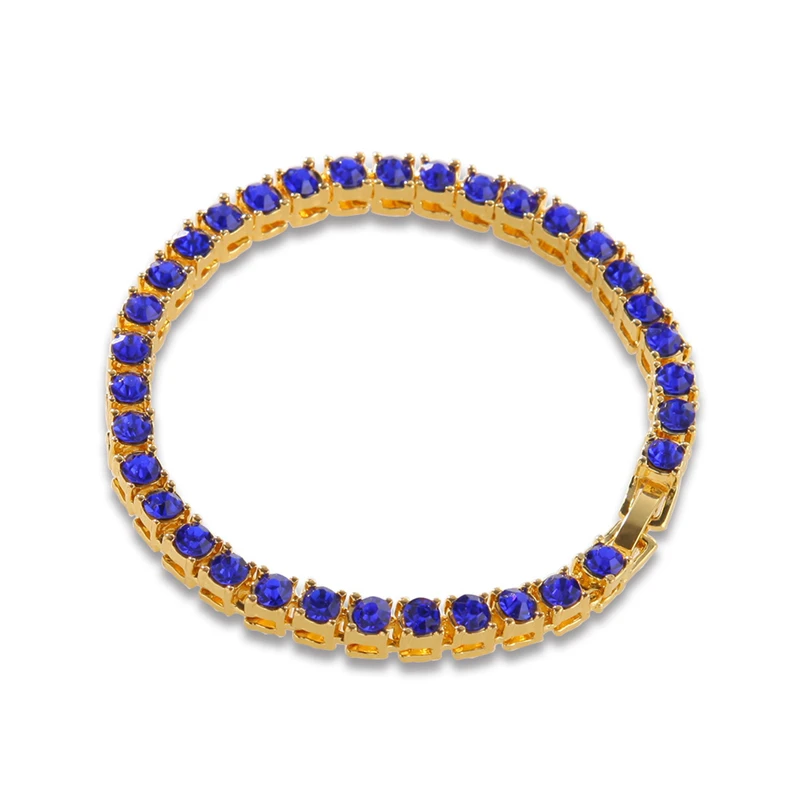 

Hip Hop One Drain Rhinestone Alloy Bracelet Color Rhinestone Men Tennis Bracelet