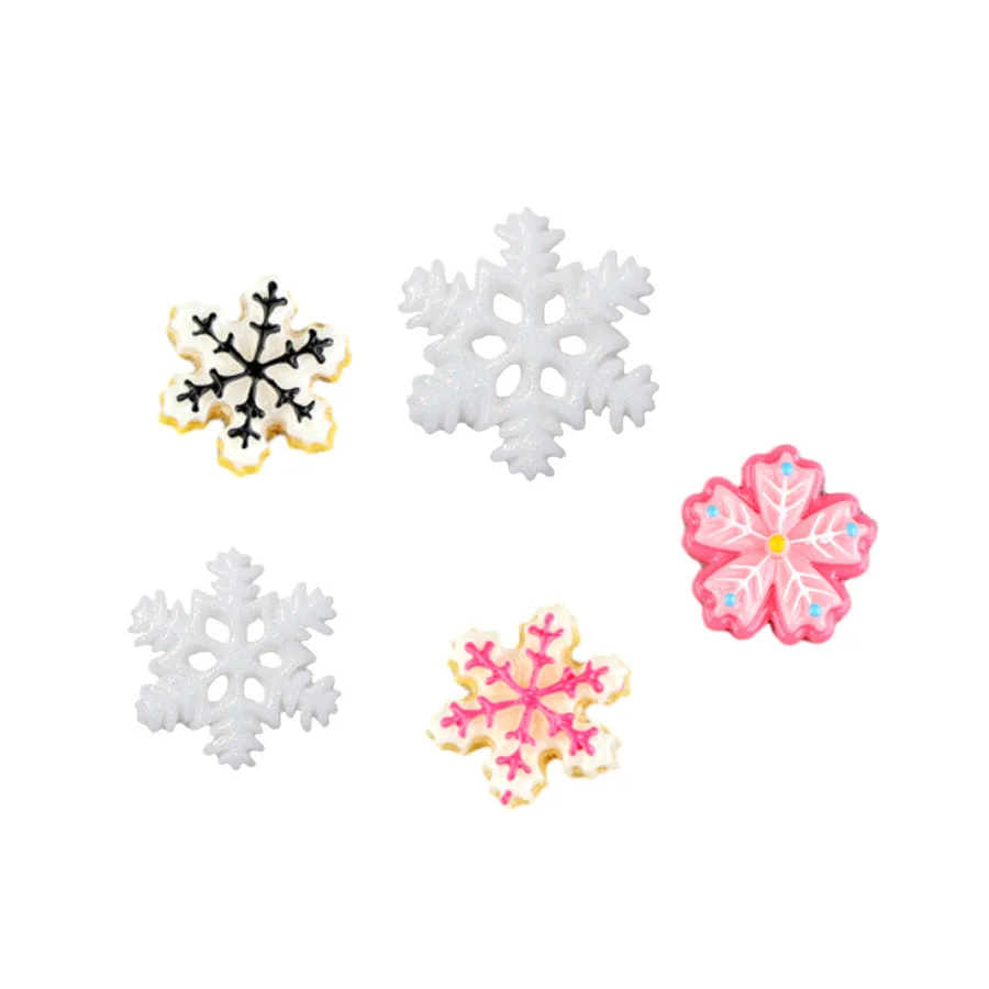 

hot sale xmas snowflake design resin cabochon flatback christmas hanging decoration