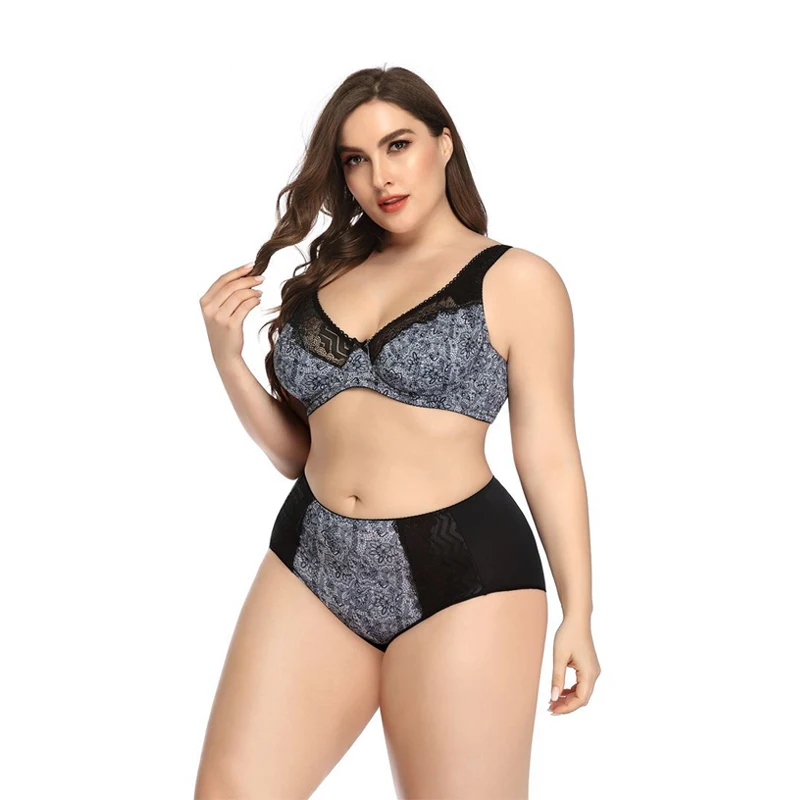 

High quality plus size panty lingerie bra cup d lace bra and panty set, 3 colors