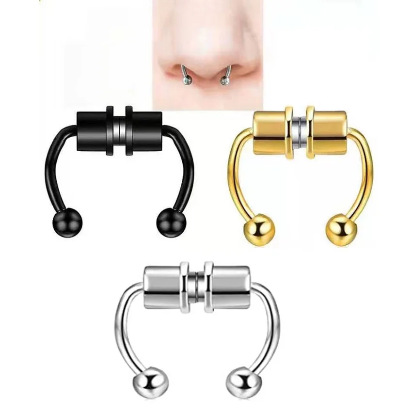 

Septum Fake Magnet Stud Men Hoops Hoop Sets Non Piercing Spacer Non-Piercing Clip On Rhinestone Rings Ake Magnetic Nose Ring