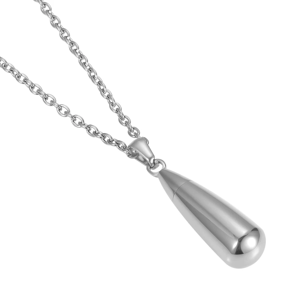 

110 water drop pattern pet urn jewelry wholesale stainless steel pet urns pet memorials necklace, Silver