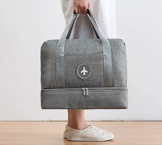 

Colorful waterproof nylon large capacity organizer carry bag with individual shoe bag high quality travel size luggage bags, As photo