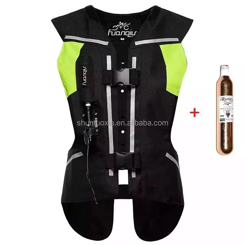 

2022 Reflective Motorcycle Jacket Racing System Motocross Protective Airbag Black Motorcycle Airbag Vest, Black or as the customers' requirement
