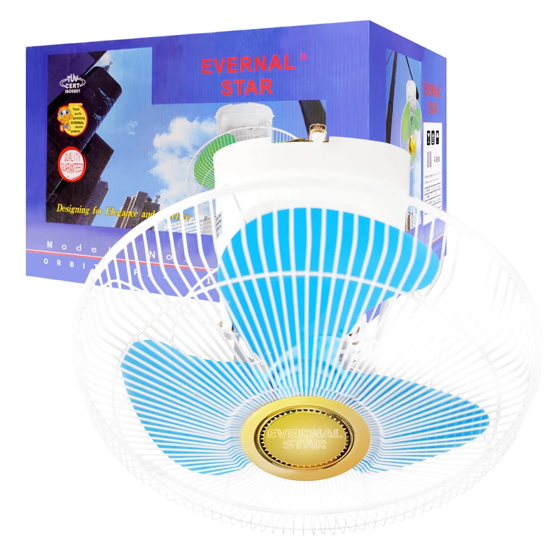 

EVERNAL STAR orbit fan power orbit rechargeable 16 inch ceiling fan oem home Oscillating solar AC 220V cheap price low