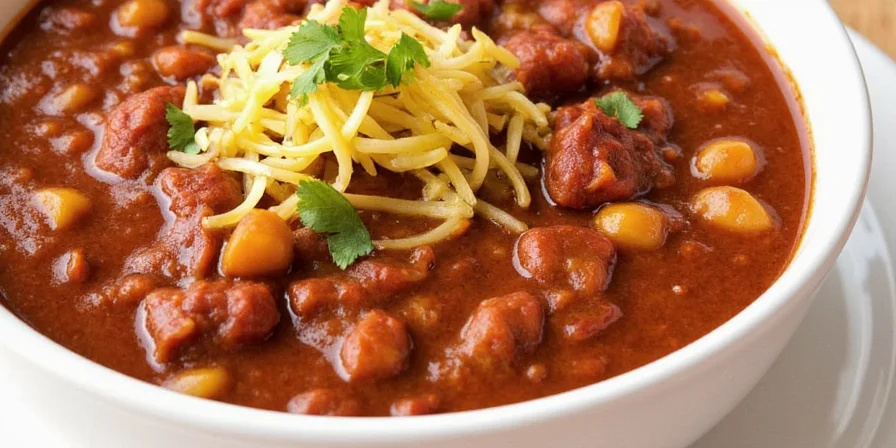 Chili bubbling away in a slow cooker