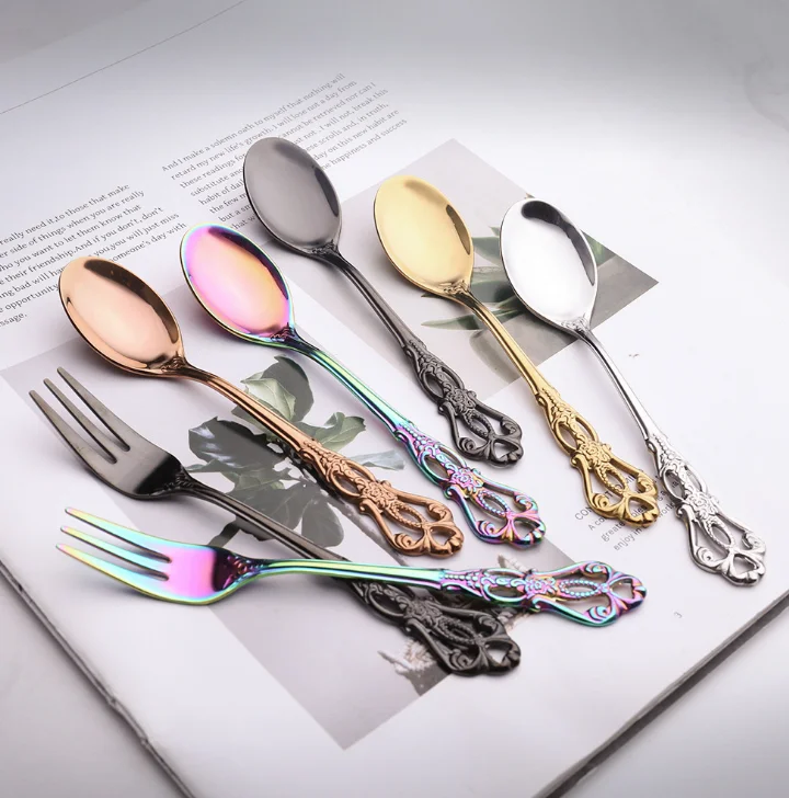 

High Quality Luxury Spoons Silver Golden Tea Coffee Gold Spoon, Customized