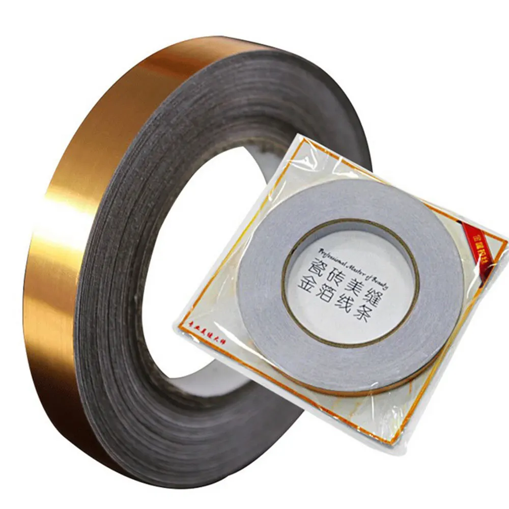 

Gold, Silver Waterproof Seam Line Tile Self-adhesion Home Waterproof Floor Sticker Bathroom Decor 0.5cm / 1cm