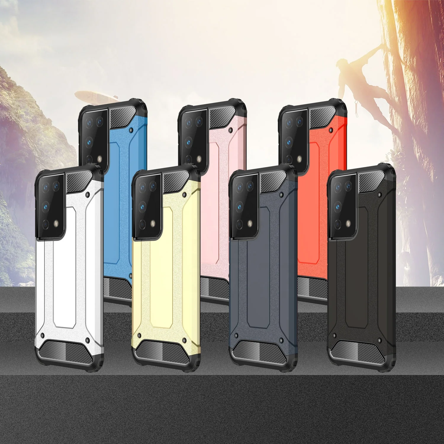 

Dual Layer TPU PC Shockproof Military Cell Phone Case for Samsung Galaxy S30/S21 S21 Plus S21 Ultra, Multi colors