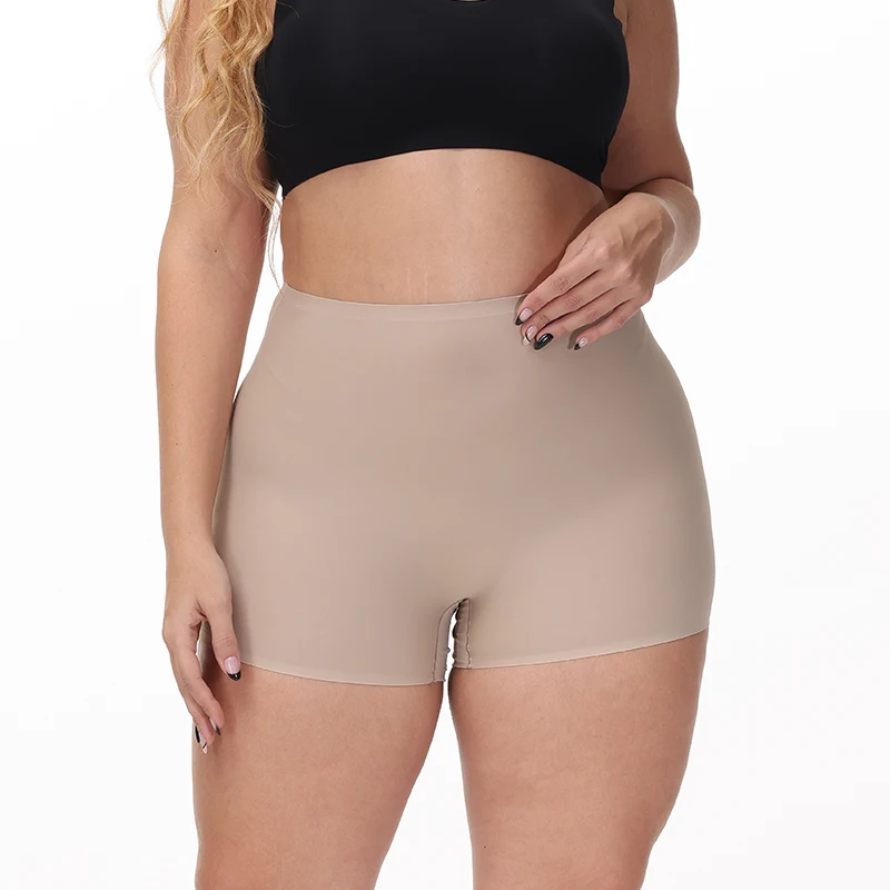 

Wholesale Ladies Workout Seamless Ice Silk Solid Biker Shorts Boxer Short Leggings Sports Yoga Pants Women's Shorts, Black, white, nude