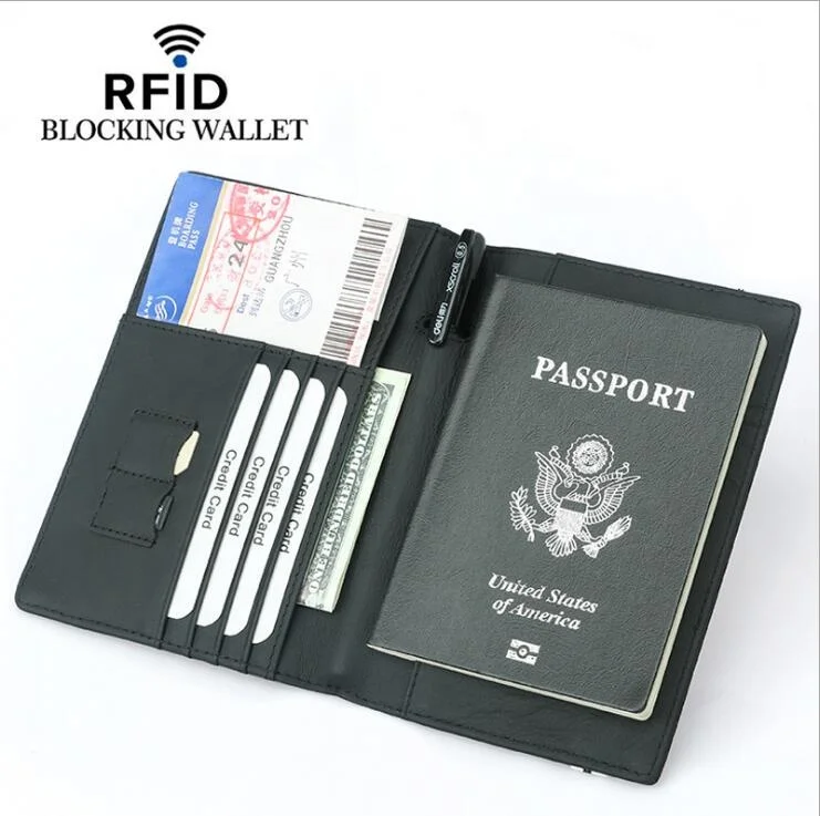 

Hot sale US style top grain genuine leather lady personalised cute RFID OEM passport holder wallet leather, Any color is available