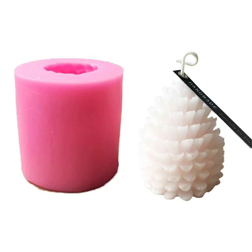 

Hot sale pine cone shape candle molds silicone