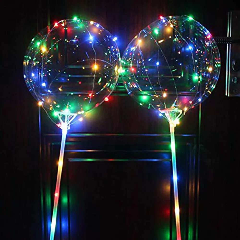 Reusable Luminous LED Balloon Clear Round Bubble Decor Party Wedding Kids Toy TW 