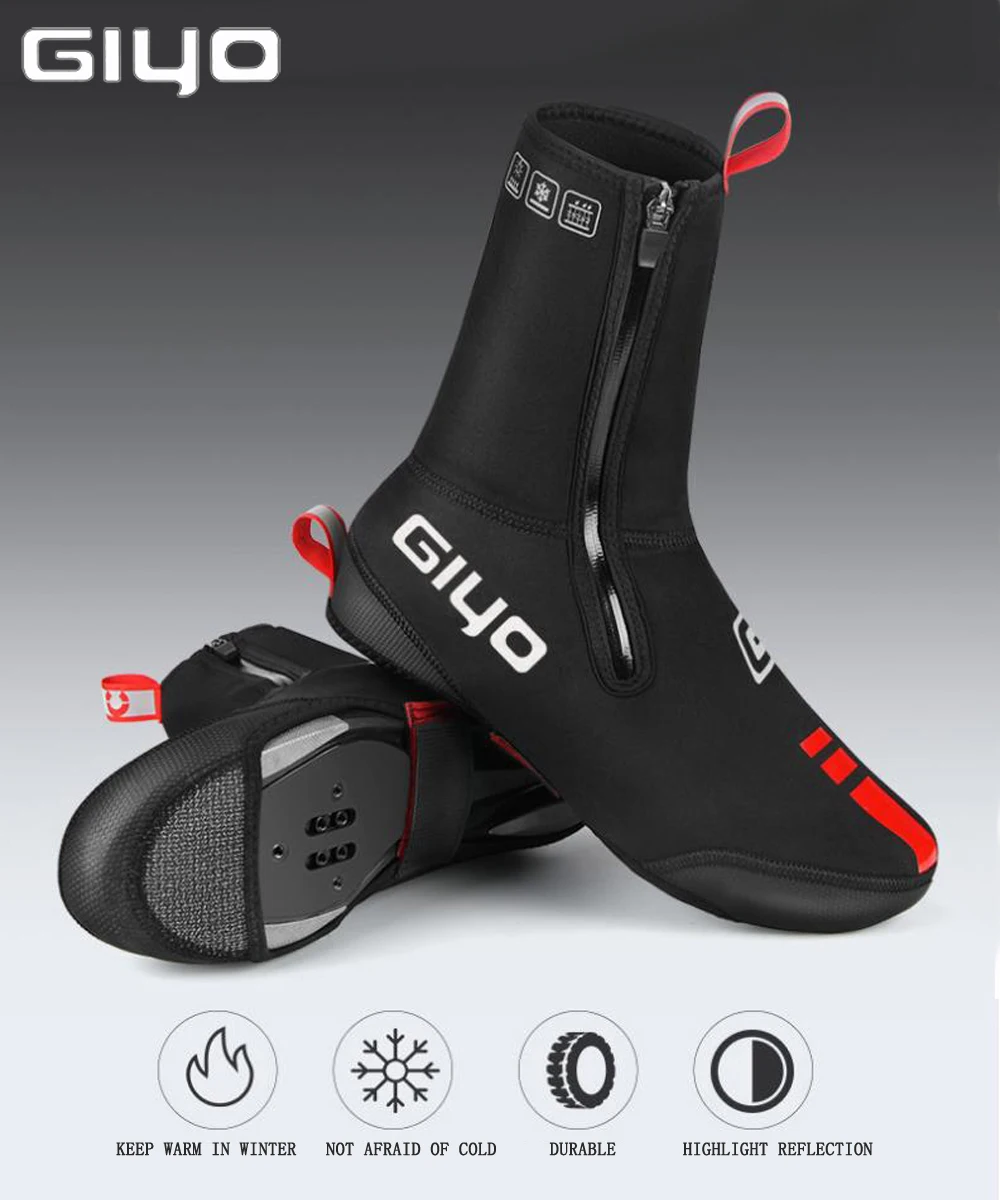 Winter Cycling Shoes Covers Fleece Warm Windproof Protector Waterproof Overshoes 