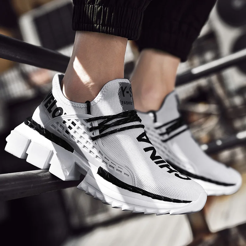 

2019 men Knitting breathable mesh running sports shoes fashion odm sneakers custom logo shoes, Optional