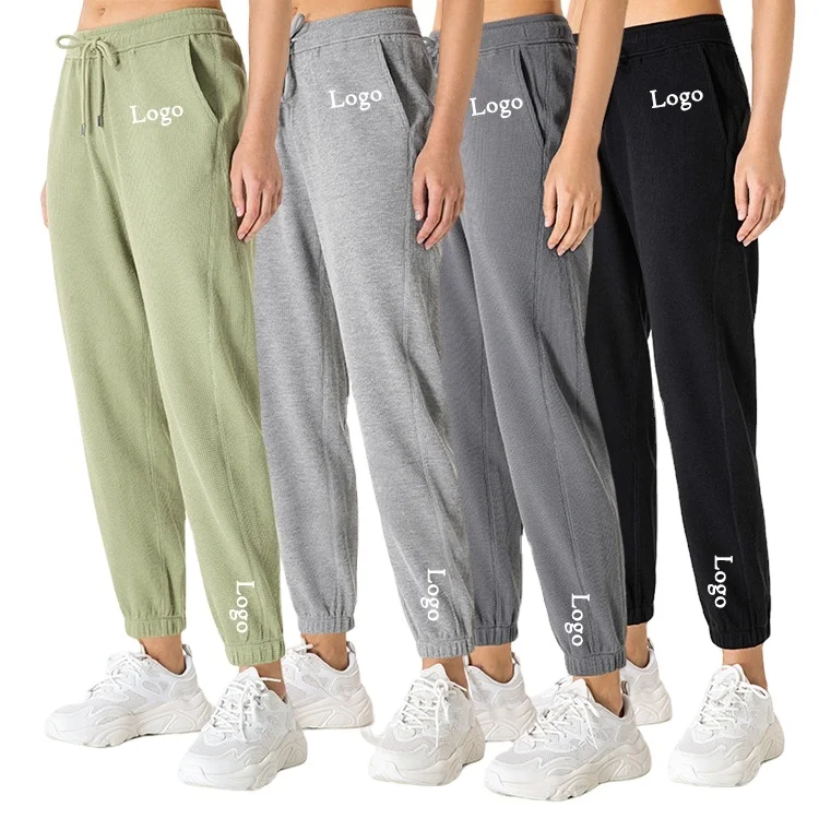 

Waffle Fabric Plus Size S-XXL High Quality Slim Fit Training & Jogging Wear Drawstring Ankle Banded Jogger, Customized colors